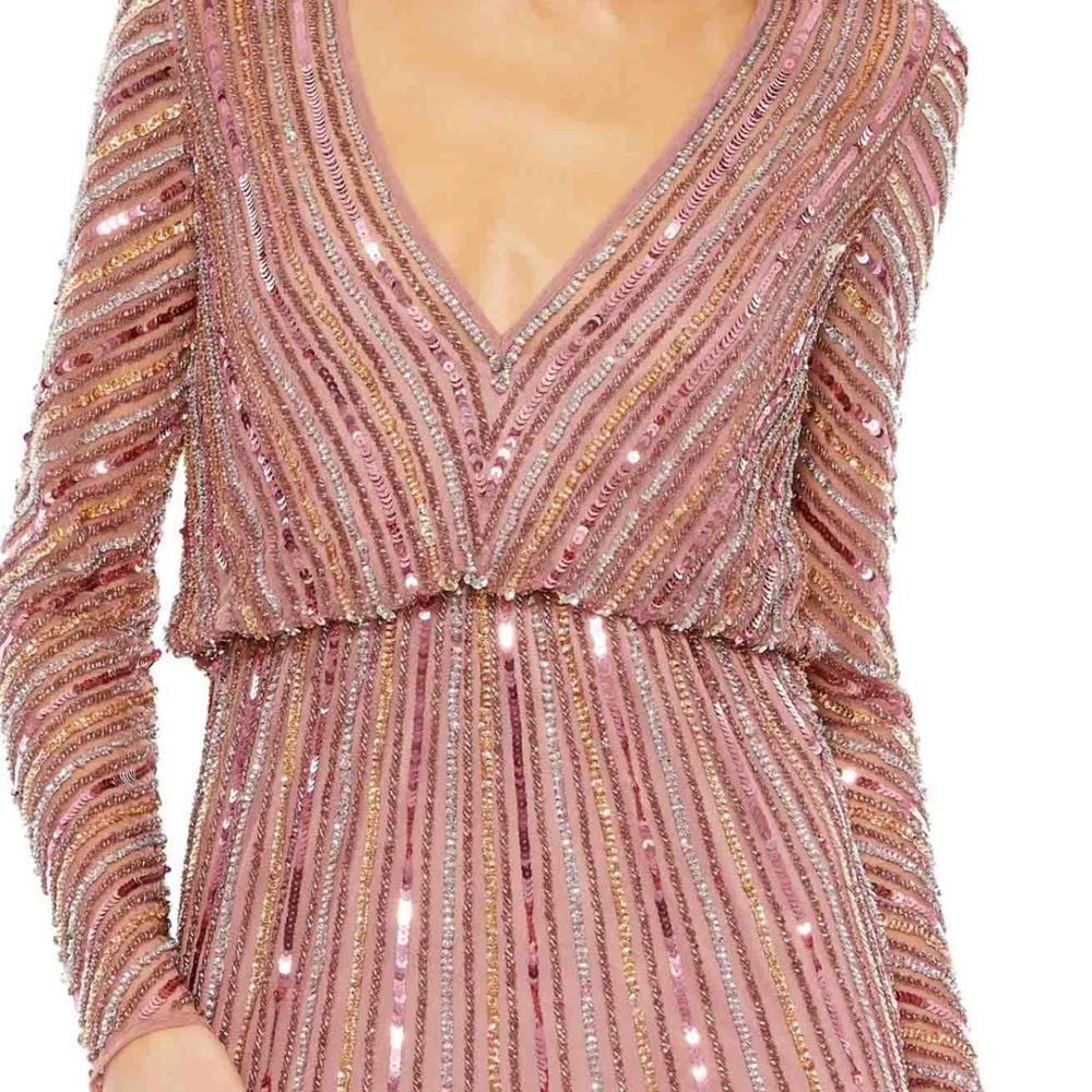 Graduation/Prom Dress Mac Duggal Rosewood Long Sleeve Dress - Picture 2 of 3